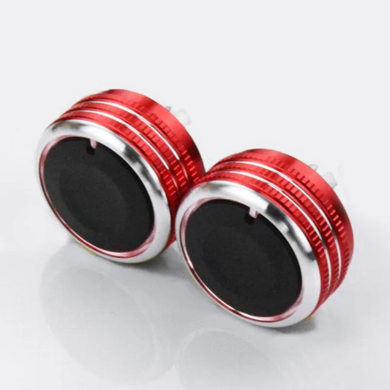 Tonlinker Interior Air Conditioning Knob Cover Sticker for KIA RIO K2KXCROSS 2017-19 Car Styling 2 PCS ABS Plastic Cover Sticker