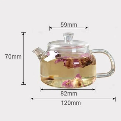 200ML Transparent Glass Teapot Water Jug Heat-Resistant Clear Kung Fu Tea Pot De