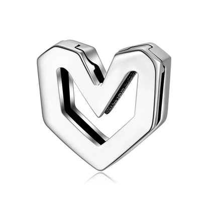 High Quality Clip Beads 925 Sterling Silver Hearts and Round Charms Fit Original Reflexions Bracelet Charms Jewelry Making