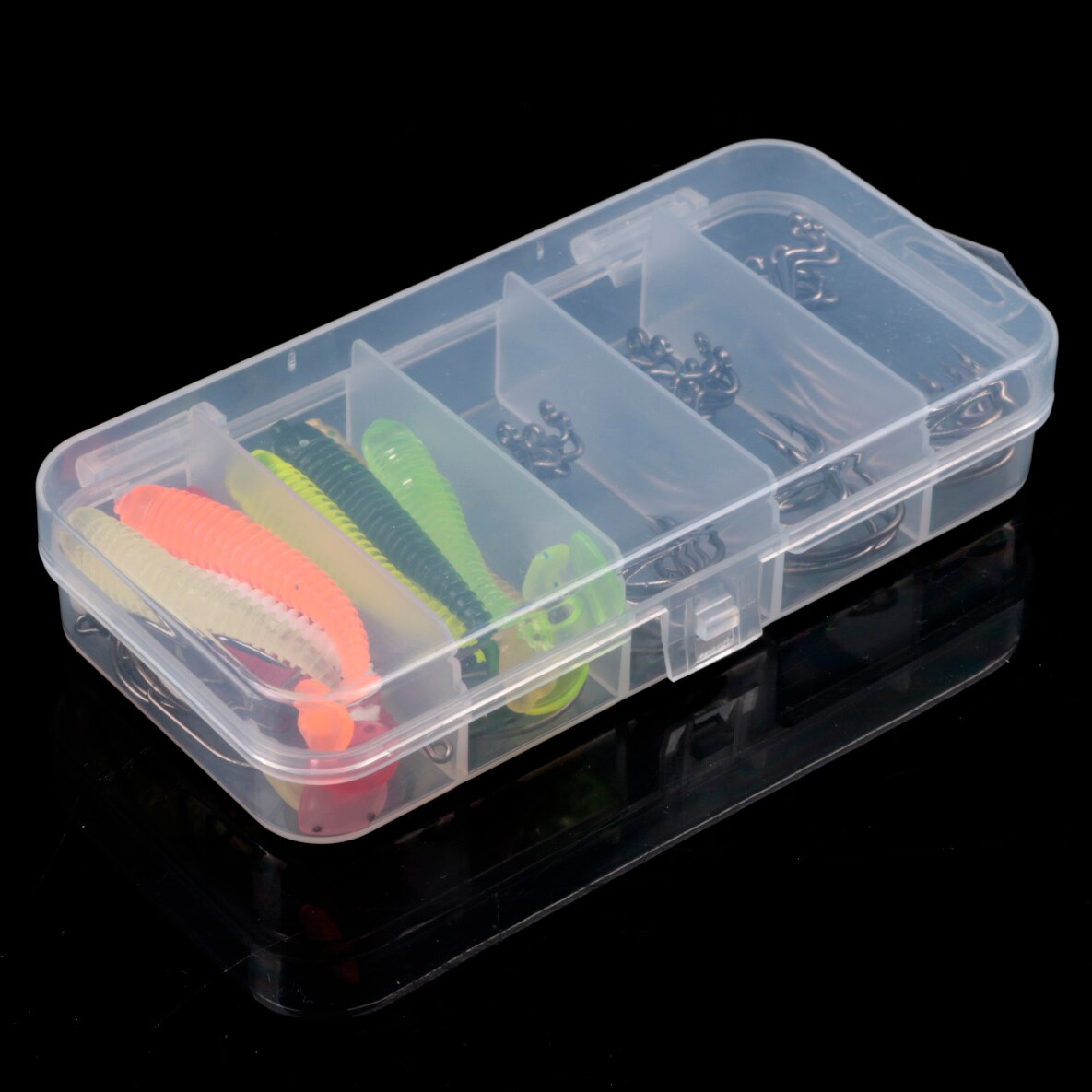 60pcs/Lot Sea Fishing Hook With Soft Lures 2#1#1/0#2/0#3/0# Carp Snap Fishing Big Hooks Tackles Accessories Fish Hook With Box