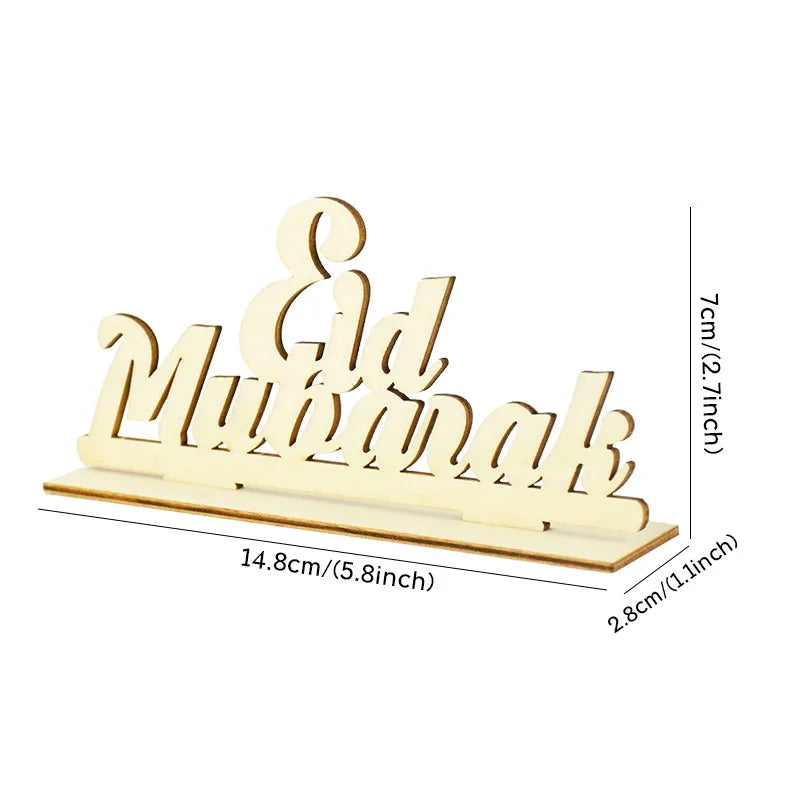 Eid Mubarak Wooden Ornament Ramadan Decorations for Home Islamic Muslim Party Supplies Eid Al Adha Favor Ramadan Kareem