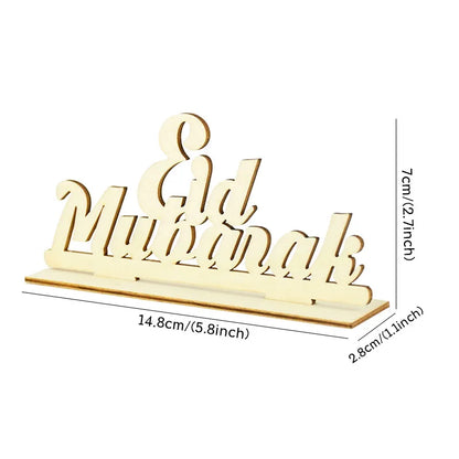 Eid Mubarak Wooden Ornament Ramadan Decorations for Home Islamic Muslim Party Supplies Eid Al Adha Favor Ramadan Kareem