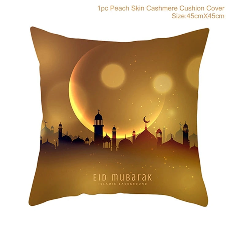 EID Mubarak Cushion Cover Ramadan Decoration for Home Ramadan Kareem Mubarak Muslim Islamic Party Supplies EID Pillowcase