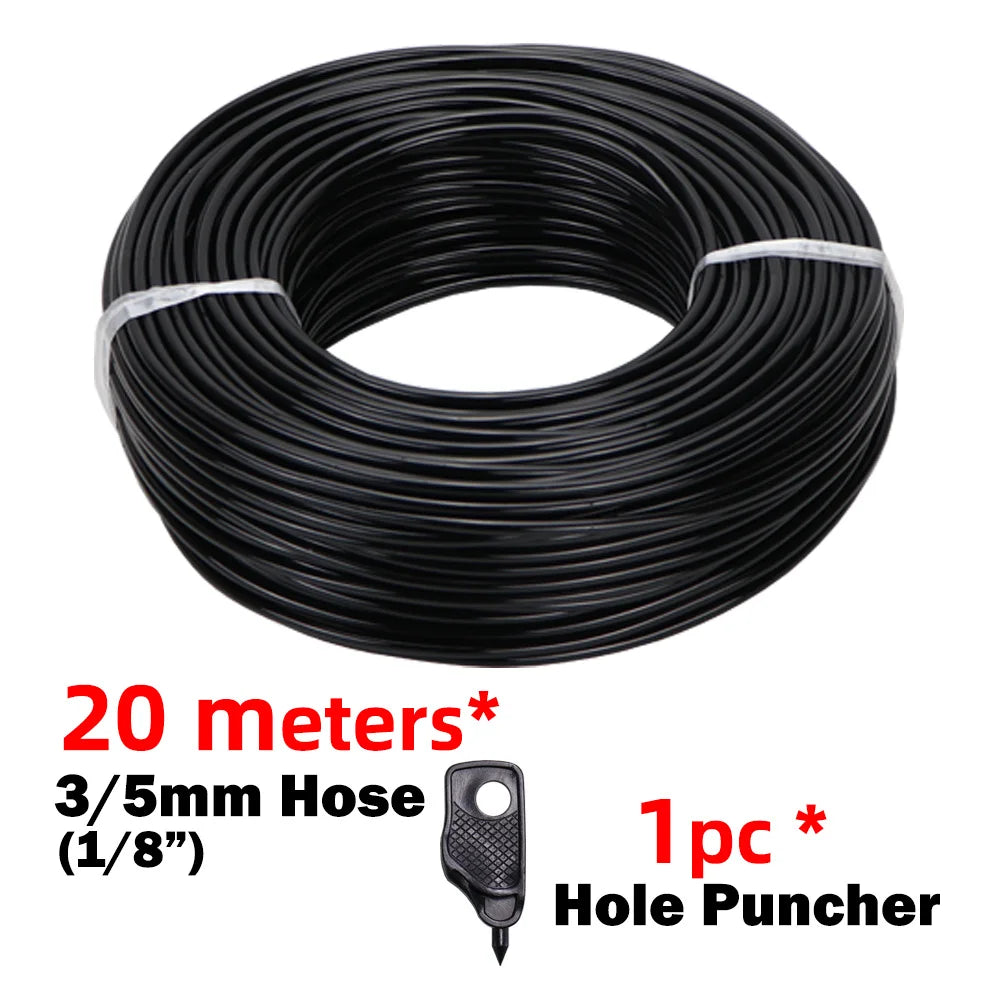MUCIAKIE Garden Drip Irrigation Kit Micro Watering Elbow Drippers System for Greenhouse Pot Plants 1/8'' 3/5mm Hose Set 2/4 Ways
