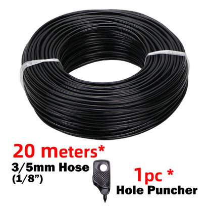 MUCIAKIE Garden Drip Irrigation Kit Micro Watering Elbow Drippers System for Greenhouse Pot Plants 1/8'' 3/5mm Hose Set 2/4 Ways