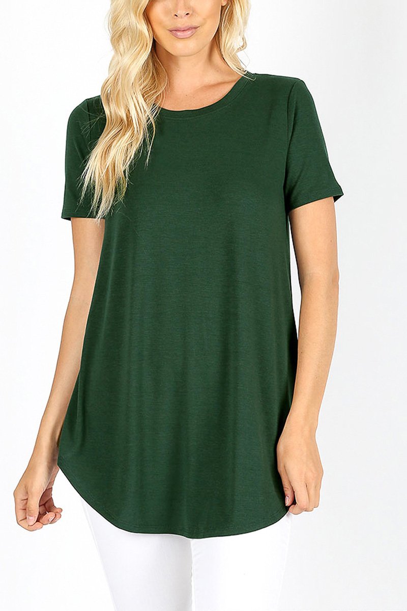 Short Sleeved Round Neck Boyfriend Tunic