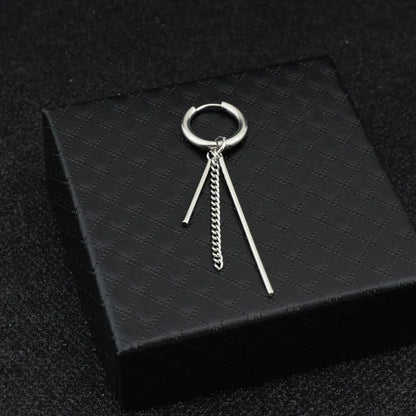 SOHOT Hot Dangle Long Tassel Unisex Hoop Earrings Punk Metal Jewelry Brincos Silver Color Star Cross Pendant Exaggerate Design