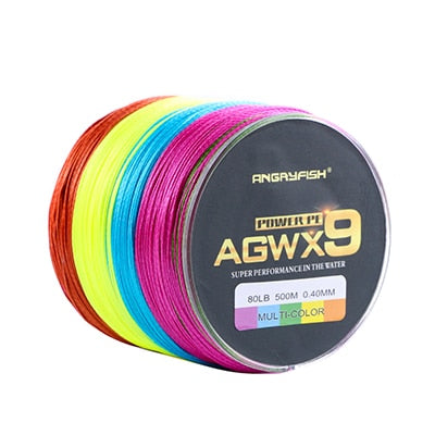 Angryfish Super Strong PE Line Braided Fishing Thread 9 Strands Weaves Braided 500m/547yd Fishing Line