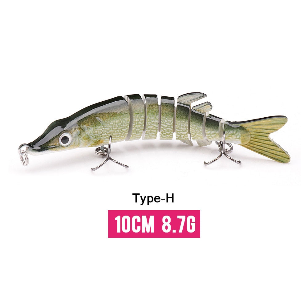 VTAVTA 10/14cm Sinking Wobblers Fishing Lures Jointed Crankbait Swimbait 8 Segment Hard Artificial Bait for Fishing Tackle Lure