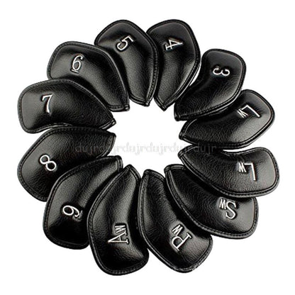 9/10/12Pcs Portable PU Golf Club Iron Head Covers Protector Golfs Head Cover Set D11 19 Dropship
