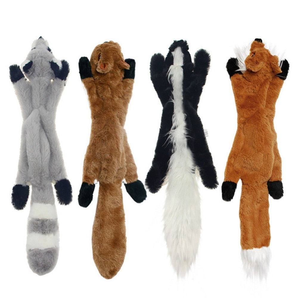 2023 New Cute Plush Toys Squeak Pet Wolf Rabbit Animal Plush Toy Dog Chew Squeaky Whistling Involved Squirrel Dog Toys