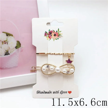 100pcs Multi-Style Hair Clip Cards Hair Accessories Jewelry Display Card Fashion Hair Clip Packaging Vintage Classic Card