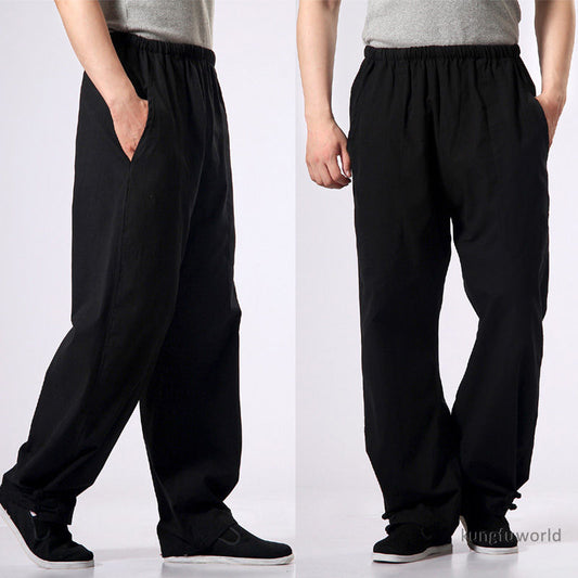 100% Cotton Kung Fu Tai Chi Pants Wushu Martial Arts Wing Chun Clothing Training Trousers