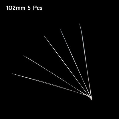 WLYeeS 5Pcs Central Opening Curved Beading Needles Stainless Steel Tools Pins for Bead Threading String Cord Easy Jewelry Making