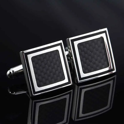 Novelty Luxury Quality Copper Carbon Fibe/ Red Wood/Crystal Cufflinks Design for Mens French Suit Accessories Jewellery Gemelos