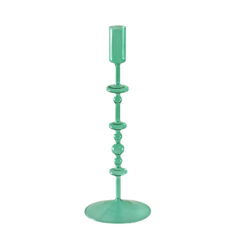 Red Glass Candle Holders Taper Candle Stand Christmas Candle Holder Candlestick Holder Christmas Decor Green Glass