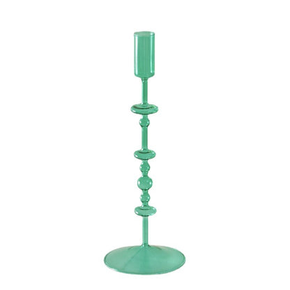 Red Glass Candle Holders Taper Candle Stand Christmas Candle Holder Candlestick Holder Christmas Decor Green Glass