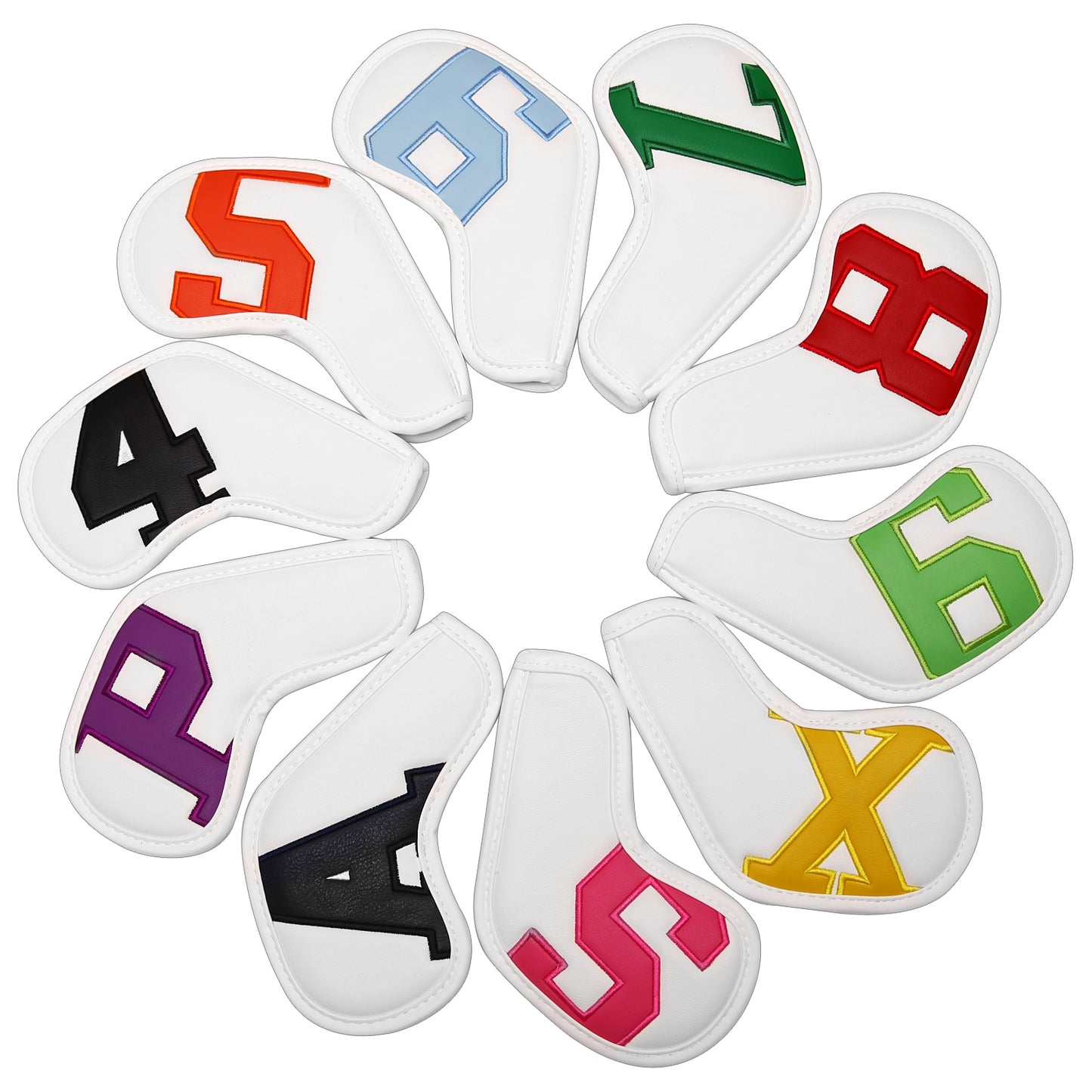 Siranlive Golf Iron Head Covers 9pcs/10pcs (4~9,P ,A ,S，X )  Simple Style Waterproof PU Leather