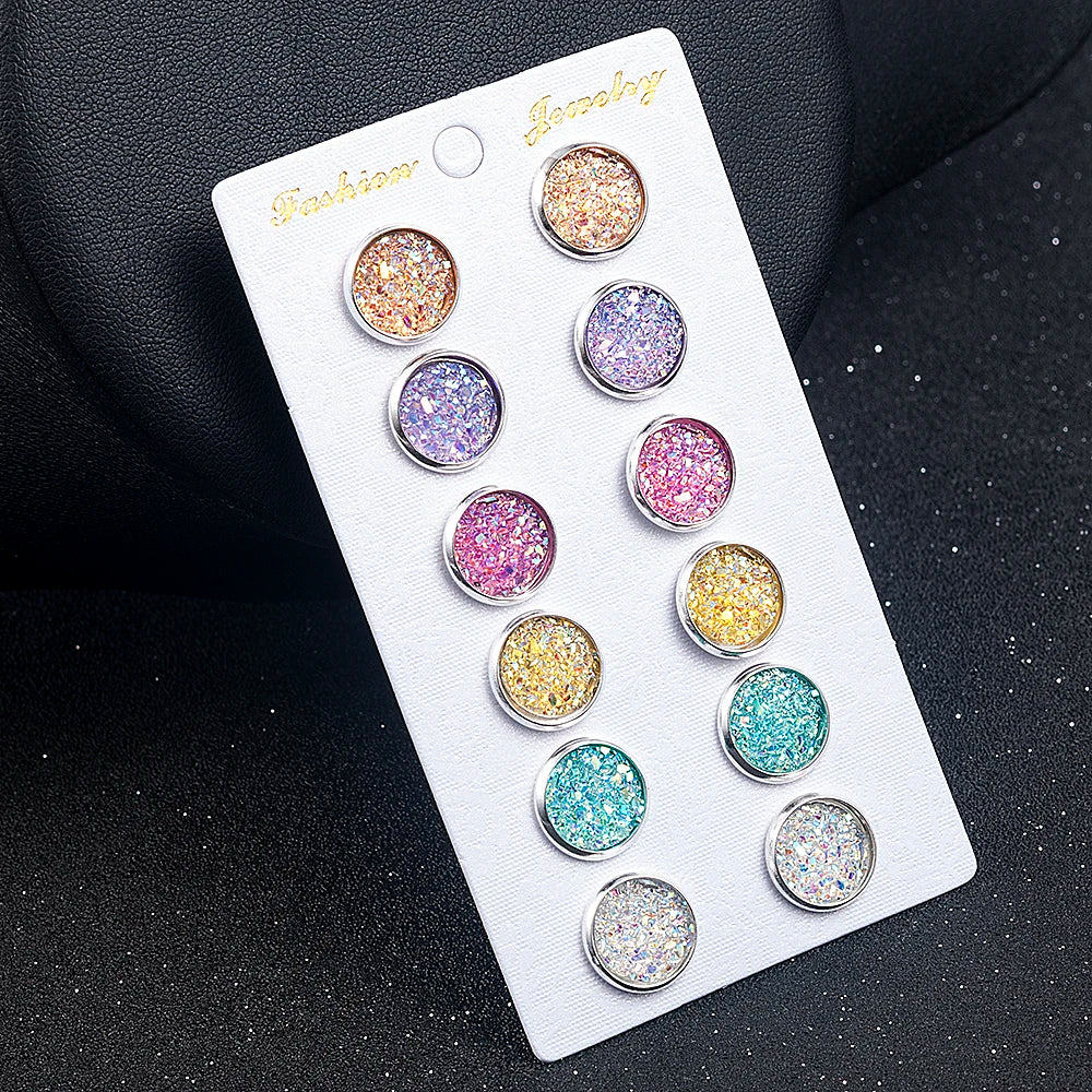 Crystal Simulated Pearl Earrings Set Women Jewelry Accessories Piercing Ball Stud Earring Kit Bijouteria Brincos
