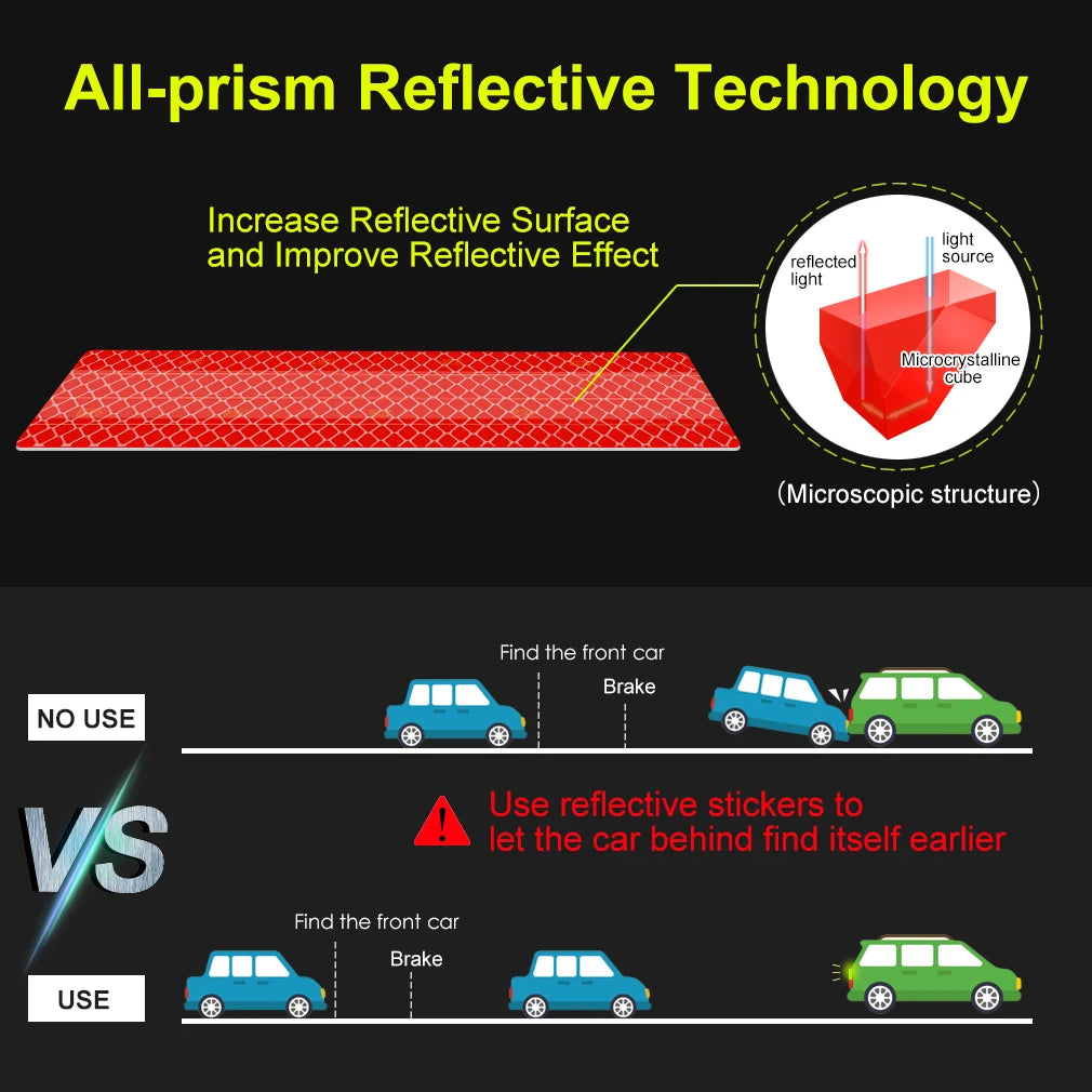 Universal 86.5*3.4cm Car Reflective Sticker Tape Car Accessories Reflective Strip Car Body Trunk Exterior Auto Accessories