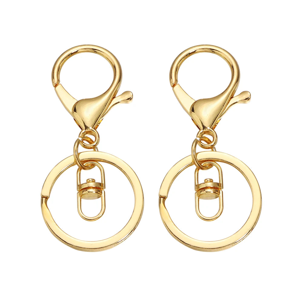 Louleur Key Chain Key Ring Keychain Bronze Rhodium Gold Color 28mm Long Round Split Keyrings DIY Jewelry Making