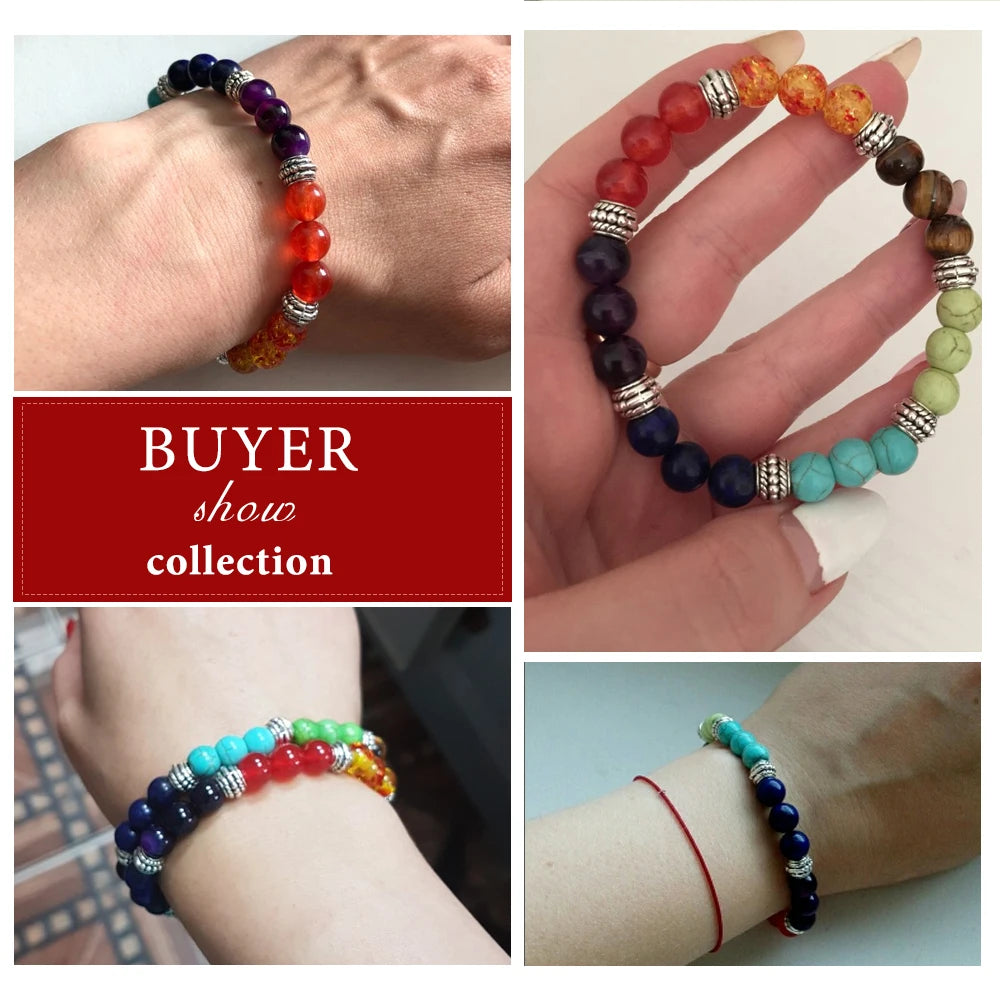 If ME F7 Chakra Bracelet Men Black Lava Healing Balance Beads Reiki Buddha Prayer Natural Stone Yoga Bracelet Women Jewel