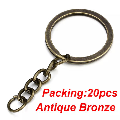 Louleur Key Chain Key Ring Keychain Bronze Rhodium Gold Color 28mm Long Round Split Keyrings DIY Jewelry Making
