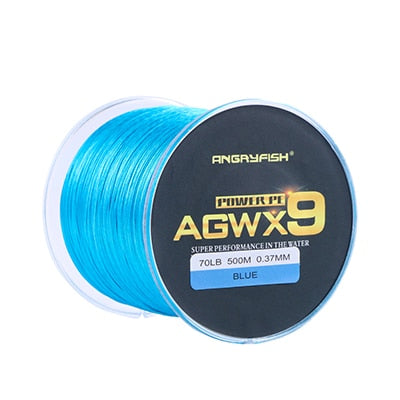 Angryfish Super Strong PE Line Braided Fishing Thread 9 Strands Weaves Braided 500m/547yd Fishing Line