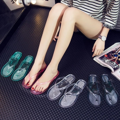 LCIZRONG Cartoon 13 Styles Women Jelly Flip Flops 36-41 Size Beach Flat Slippers Fashion Fruit Transparent Animal Creative Shoes