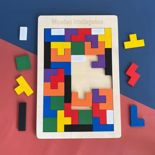 1PCS Wooden Jigsaw Puzzles Baby Toy Tangram Montessori Materials Educational Toys for Children Bricks Kids Learning Toys