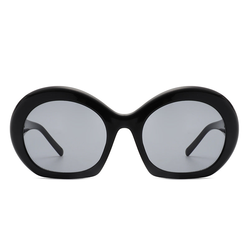 Vanta - Oversized Round Futuristic Oval Glasses Trendy Sunglasses Shades
