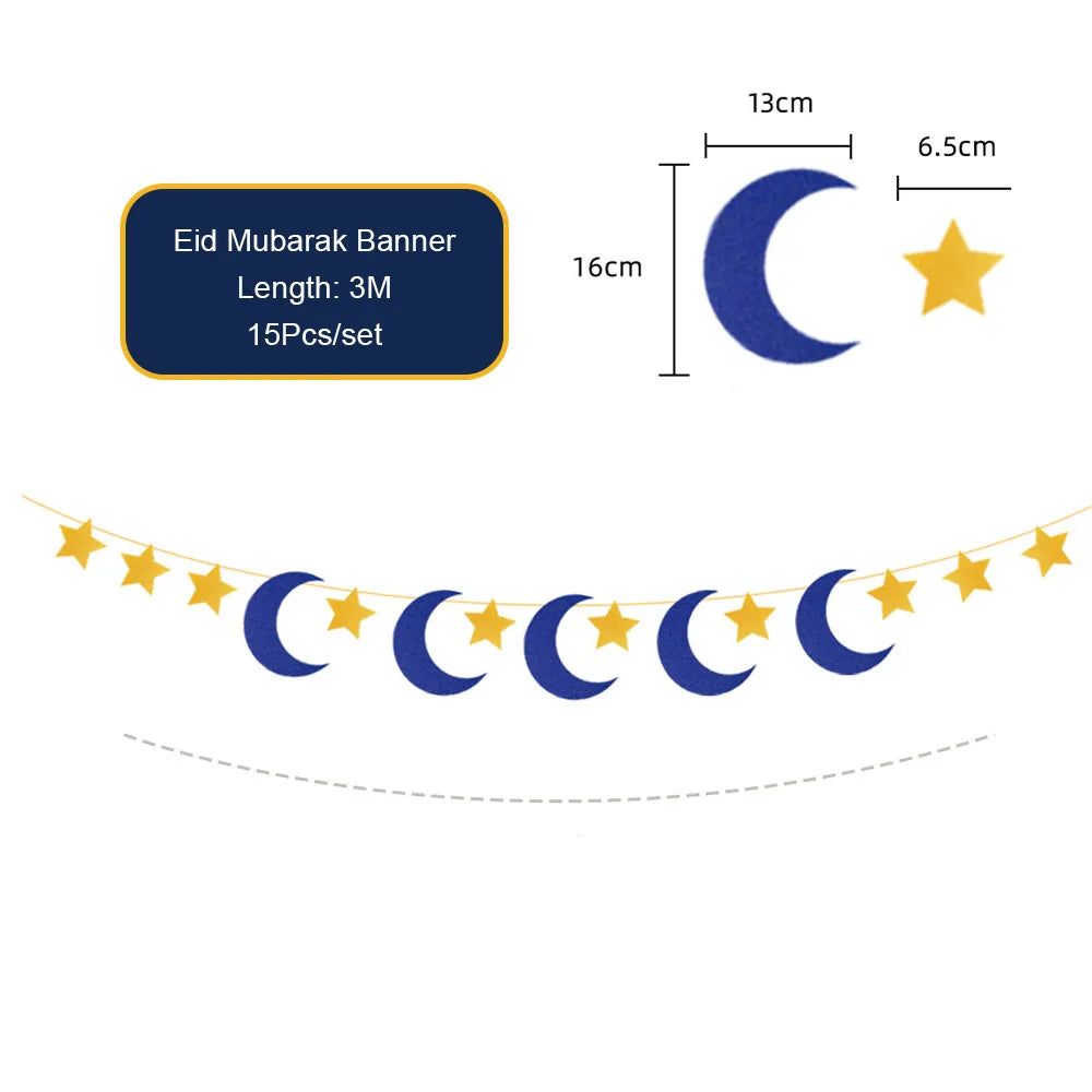 Ramadan Decoration Party Supplies EID Mubarak Paper Plate Cup for Ramadan Mubarak EID Party Home Decoration Islam Muslim Party