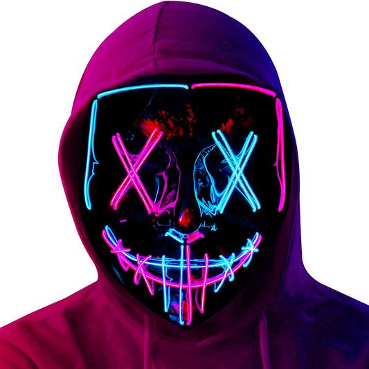 2022 Halloween Mask LED Light Up Mask Scary Mask for Festival Cosplay Halloween Costume Masquerade Parties,Carnival