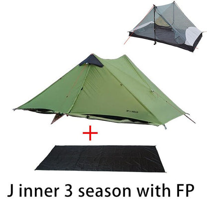 2023 T Zipper Inner Open Version LanShan 2 Two Person No-See-Um Light Weight 3 Seasons/4 Seasons 15D Silnylon Rodless Tent