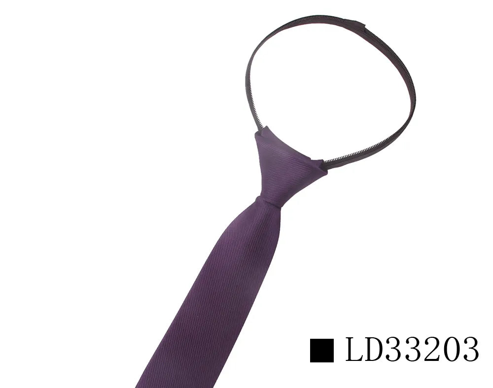 Zipper Necktie for Men Women Tie for Boys Girls Suits 6cm SolidTies Slim Girls Neck Tiie Gravatas Rubber Pre-Tied Tie