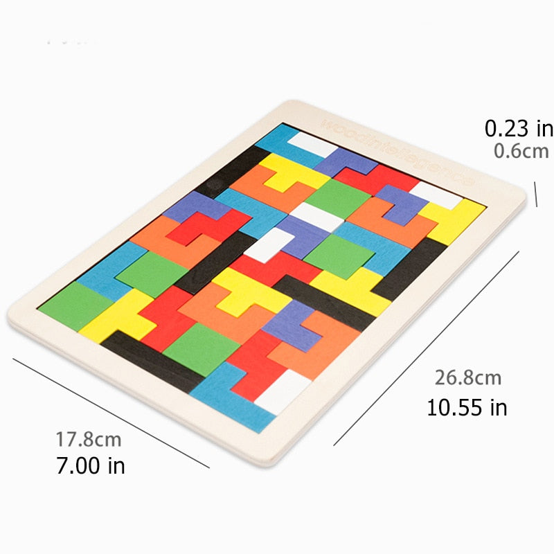 1PCS Wooden Jigsaw Puzzles Baby Toy Tangram Montessori Materials Educational Toys for Children Bricks Kids Learning Toys