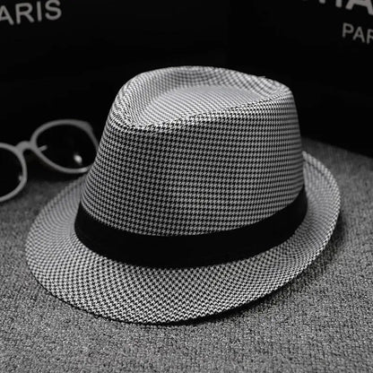 2018 England Retro Men's Fedoras Top Jazz Plaid Hat Spring Summer Autumn Bowler Hats Cap Classic Version Chapeau Hats
