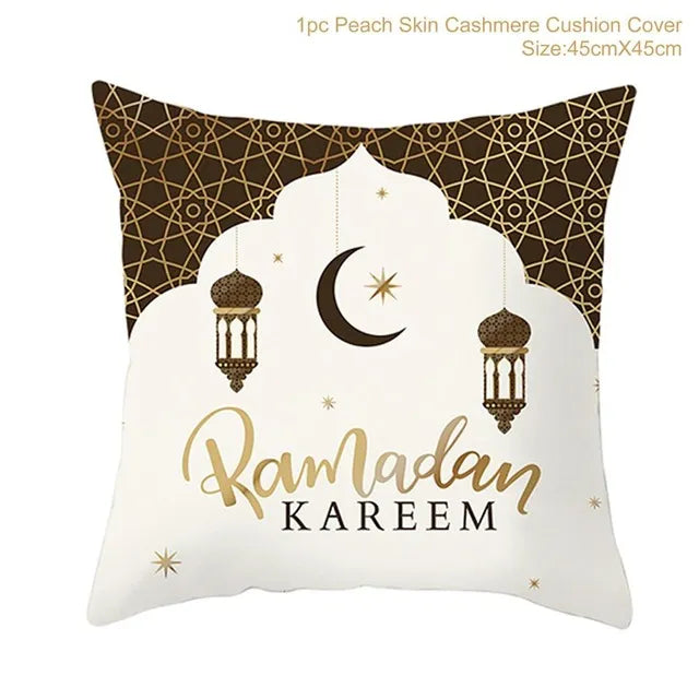 Ramadan MUBARAK Cushion Cover Eid Mubarak Decoration Islamic Muslim Party Favors Islam Eid Al Adha Ramadan Kareem 45x45cm
