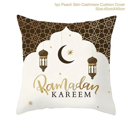 Ramadan MUBARAK Cushion Cover Eid Mubarak Decoration Islamic Muslim Party Favors Islam Eid Al Adha Ramadan Kareem 45x45cm