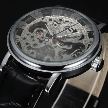 Casual New Fashion SEWOR Brand Skeleton Men Male Military Army Clock Classic Luxury Gold Mechanical Hand Wind Wrist Watch