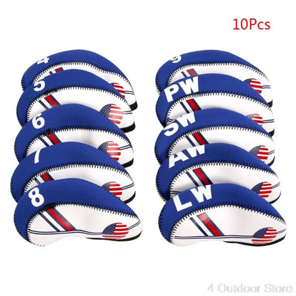 9/10/12Pcs Portable PU Golf Club Iron Head Covers Protector Golfs Head Cover Set D11 19 Dropship