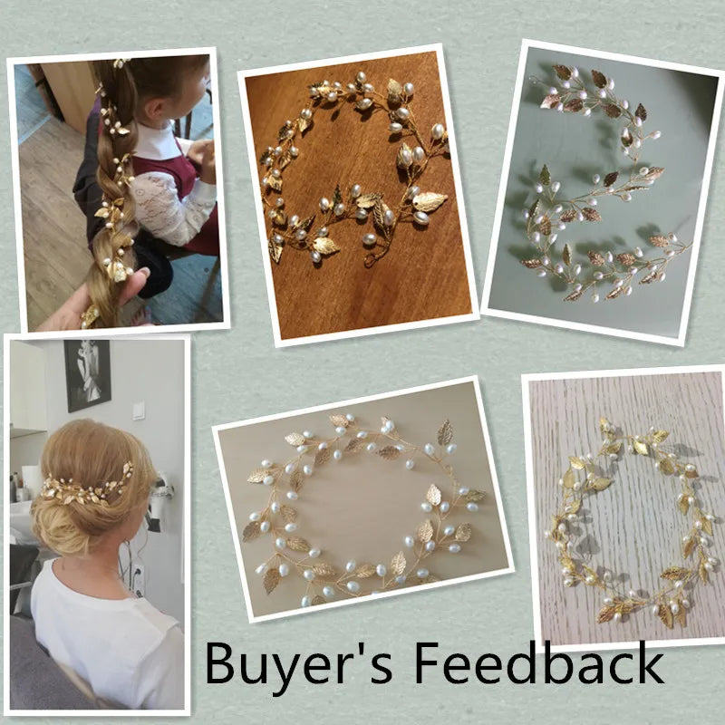 Gold/Silver Color Headbands Bride Hair Accessories Flower Pearl Crystal Hairbands Bridal Tiaras Headpiece Wedding Hair Jewelry