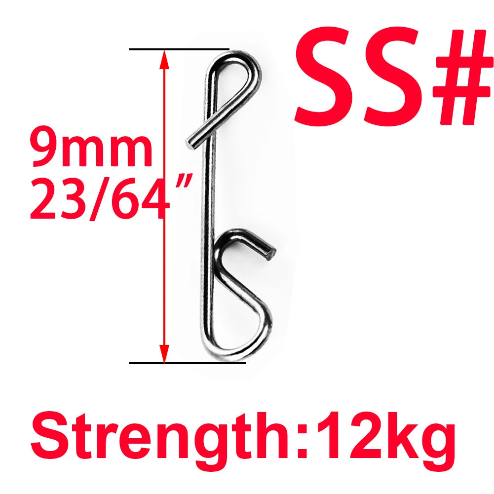 50pcs/Box Fishing Line Wire Connector Braid Knotless Connectors Fishing Barrel Swivel Accessory Fish Tackle Hook Lure Pin Tool