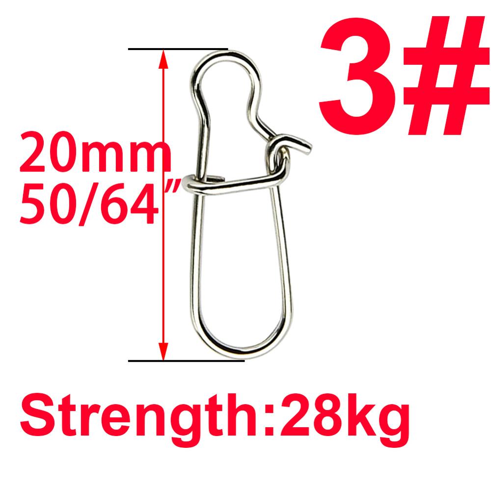 50pcs/Box Stainless Steel Fishing Connector Hooked Snap  Barrel Swivel Hook Lure Carp Tool Accessories Goods for Fishing