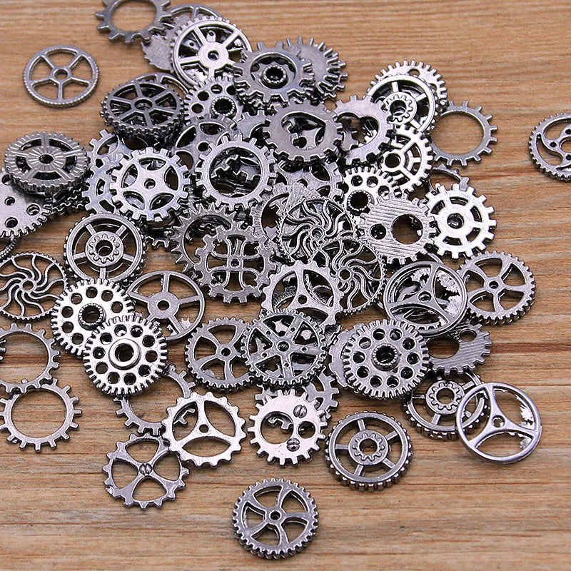60PCS 10 Color Small Size 8-15mm Mix Alloy Mechanical Steampunk Cogs & Gears Diy Accessories New Oct Drop Ship