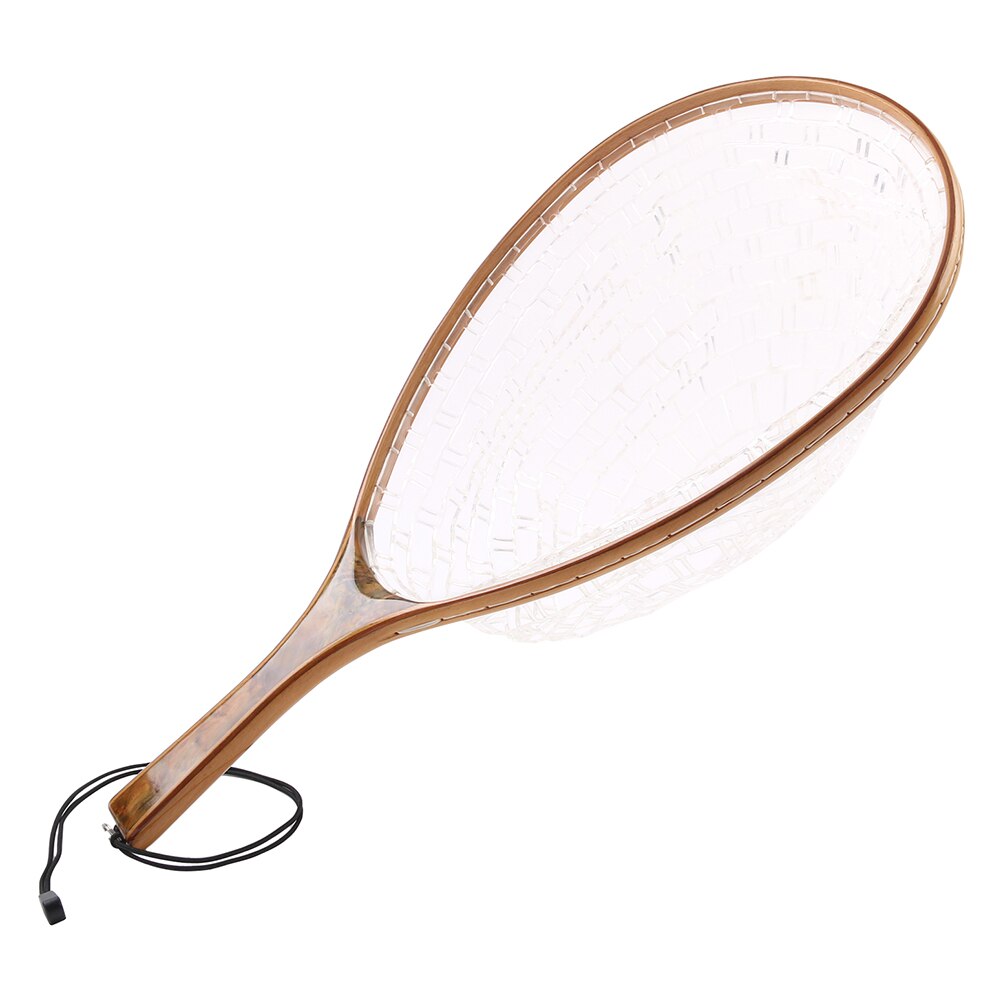 Maximumcatch Fly Fishing Landing Net Nylon Trout Catch and Release Net With Curve Wood Handle Tenkara Net