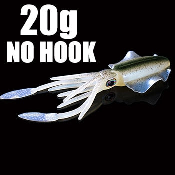 SUNMILE Fishing Soft Squid Lure 20g/60g/80g/100g/120g/150g Luminous/Uv Squid Jig Fishing Lures for Sea Fishing Wobbler Bait