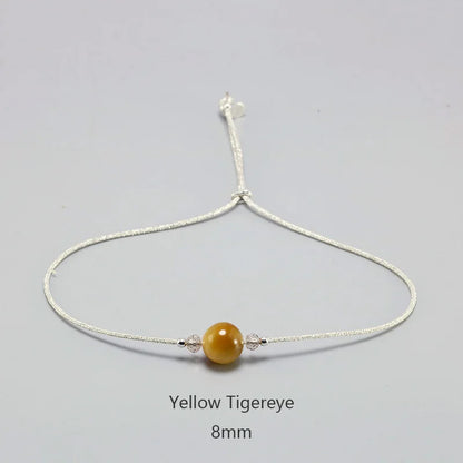 Handmade Moonstone Bracelet Thin Rope With Natural Crystal 925 Sterling Silver Beads Personalized Bracelets for Women