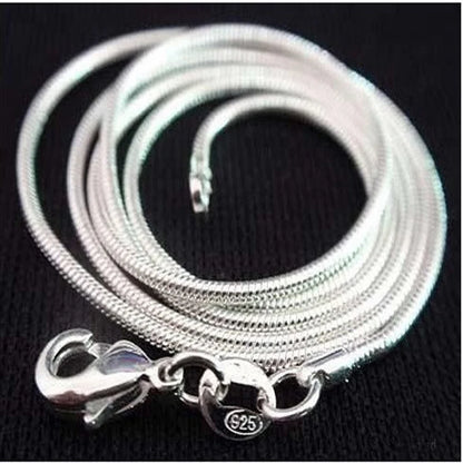 925 Sterling Silver 1mm Snake Chain Necklace for Men Silver Fashion Jewelry Women Necklace 16 18 20 22 24INCH