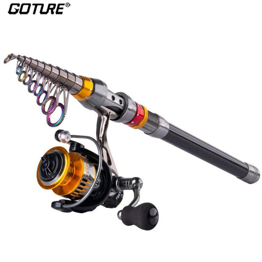 Goture Fishing Reel Rod Combo 2.7m 3.0m 3.6m Telescopic Fishing Rod 8 BB Spinning Reel for Carp Fishing Feeder Rod Reel Set Kit